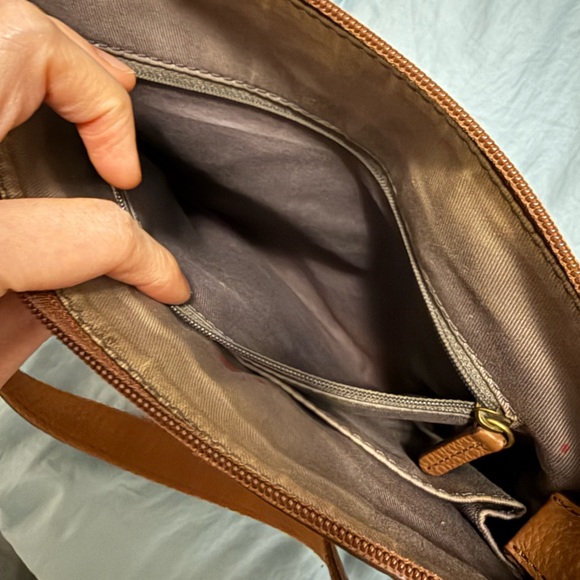 Fossil Brown Leather Crossbody Bag - Picture 6 of 10